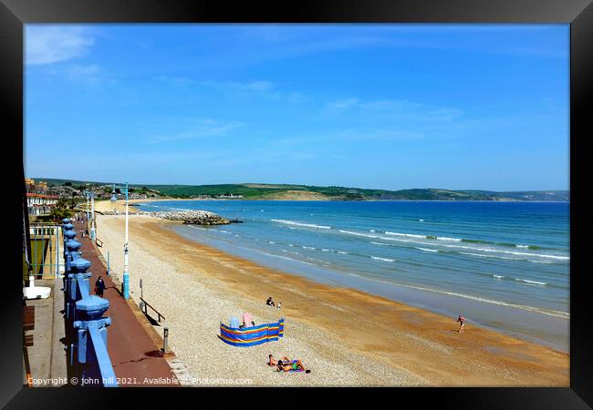 Overcombe beach, Weymouth, Dorset. Framed Print by john hill