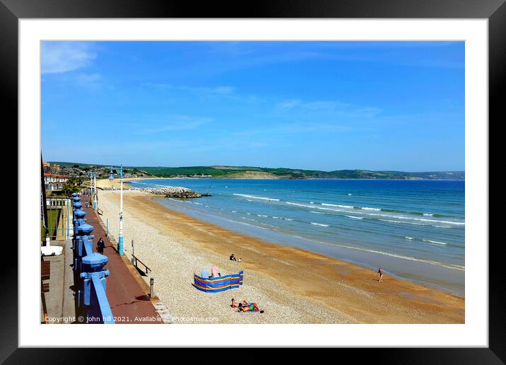 Overcombe beach, Weymouth, Dorset. Framed Mounted Print by john hill