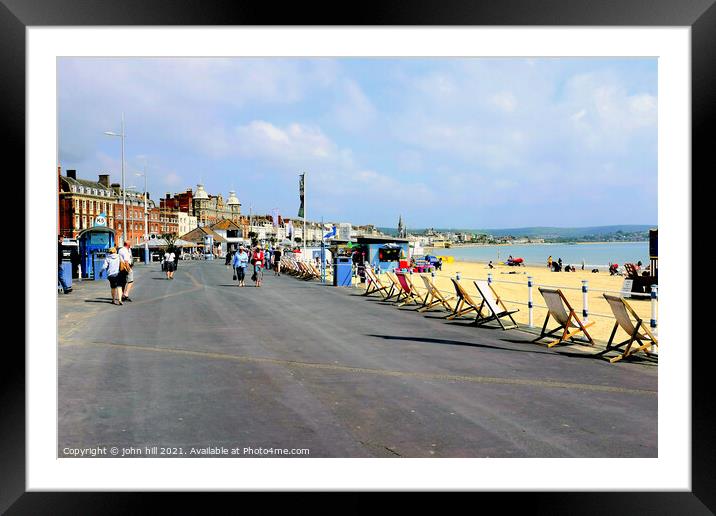 Seafront, Weymouth, Dorset, UK. Framed Mounted Print by john hill