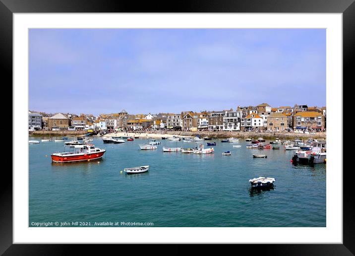 St. Ives, Cornwall, England, UK. Framed Mounted Print by john hill