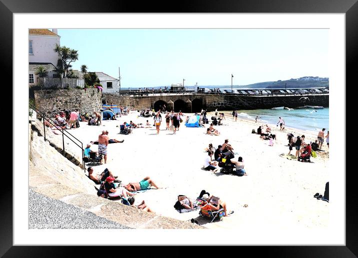 Harbour beach, St. Ives, Cornwall, UK. Framed Mounted Print by john hill