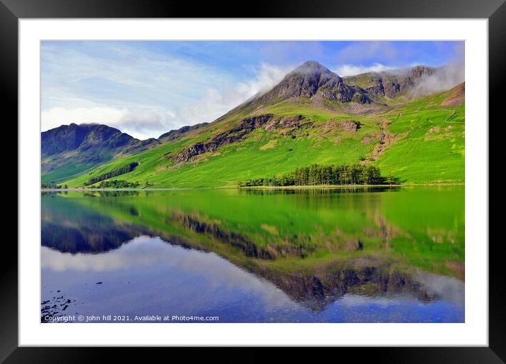 Mountain reflections, Cumbria, UK. Framed Mounted Print by john hill