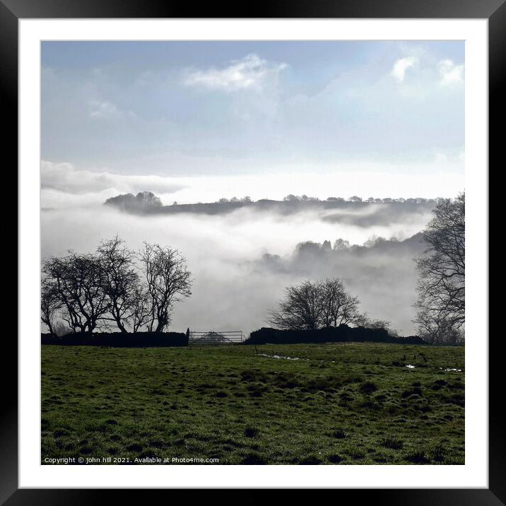 Above the Morning mist in Derbyshire. Framed Mounted Print by john hill