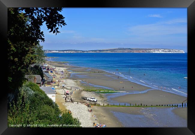 Sandown bay from the Appley steps, Isle of Wight, UK. Framed Print by john hill