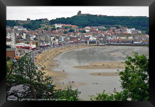 Scarborough beach at low tide, North Yorkshire, UK. Framed Print by john hill
