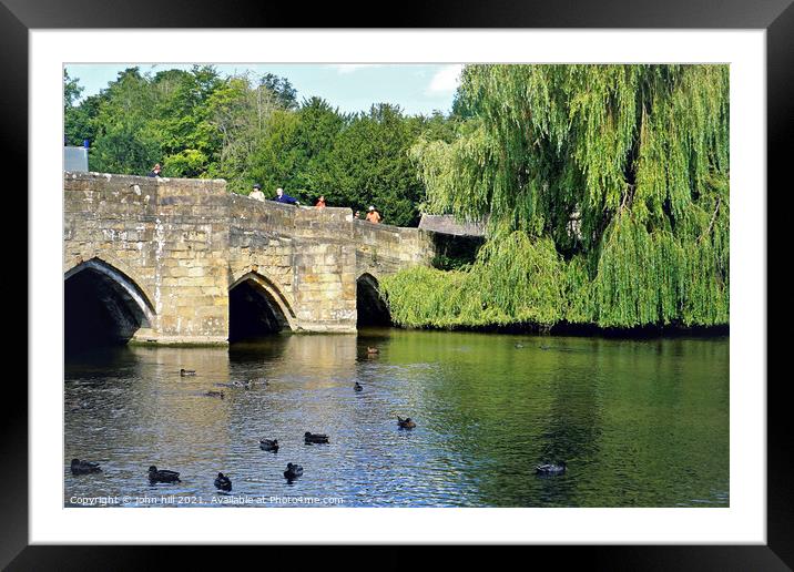 Bridge over the river Wye, Bakewell, Derbyshire, UK. Framed Mounted Print by john hill