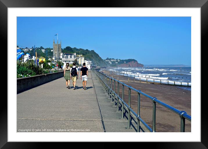 Promenade walk, Teignmouth, Devon, UK. Framed Mounted Print by john hill