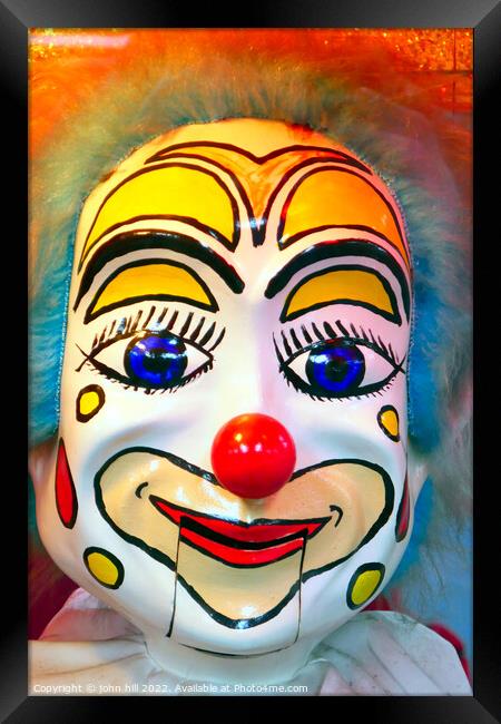 Clown Puppet face in portrait Framed Print by john hill