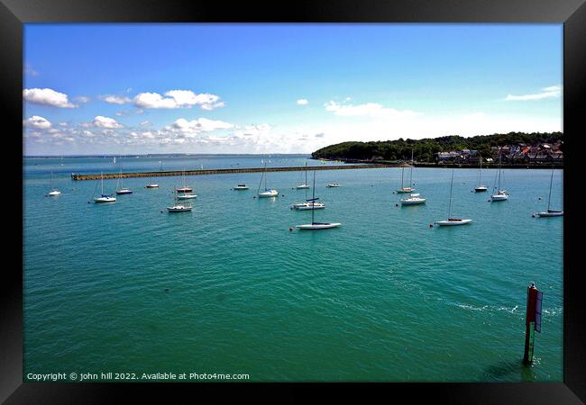 Coast at East Cowes from the ferry, Isle of Wight. Framed Print by john hill