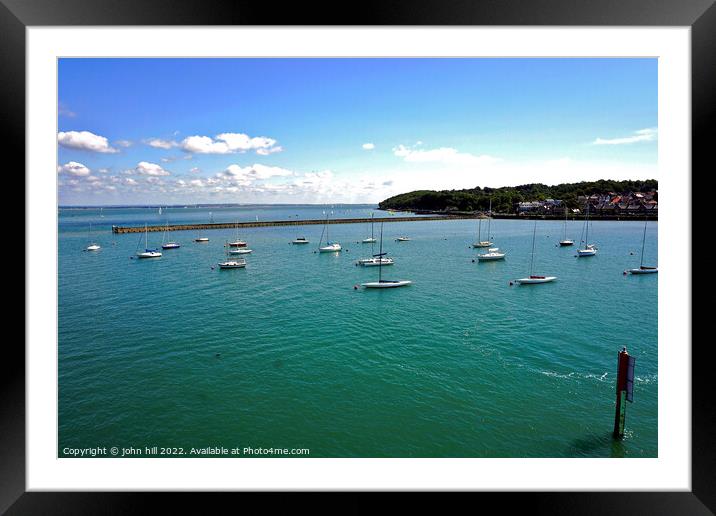 Coast at East Cowes from the ferry, Isle of Wight. Framed Mounted Print by john hill