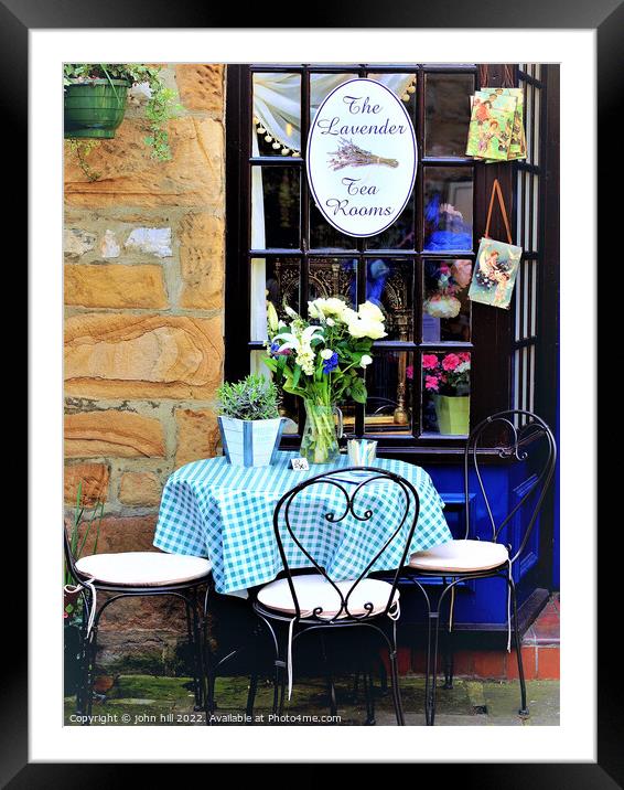 Table for three, alfresco, Bakewell, Derbyshire, UK. Framed Mounted Print by john hill