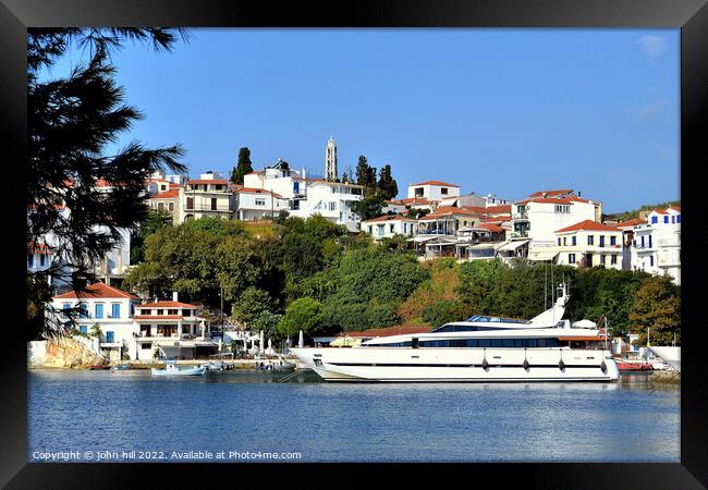 Skiathos town, Skiathos, Greece. Framed Print by john hill