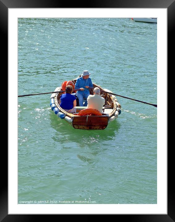 River Ferry boat, Weymouth in portrait. Framed Mounted Print by john hill