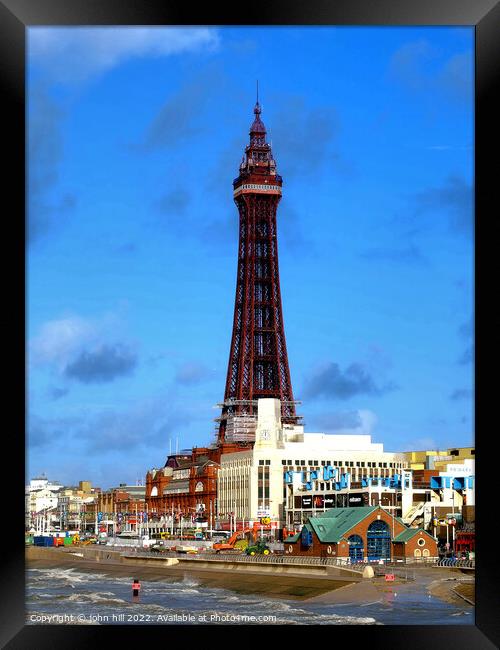 Blackpool Tower. Framed Print by john hill