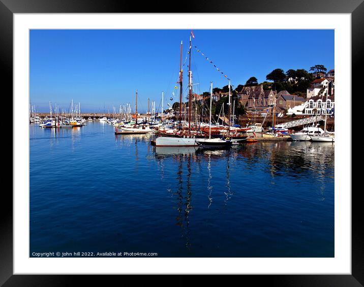 Brixham Marina, Devon. Framed Mounted Print by john hill