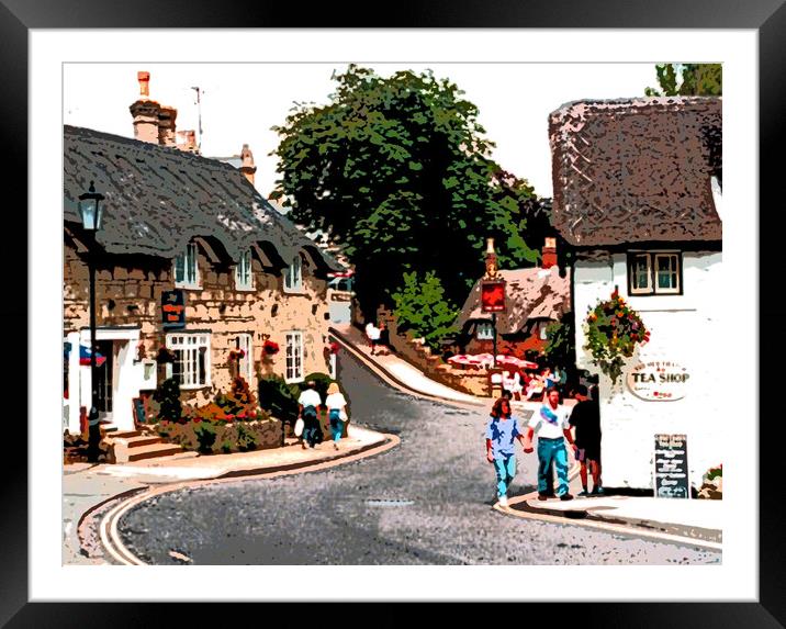 Shanklin Village painting, Isle of Wight. Framed Mounted Print by john hill