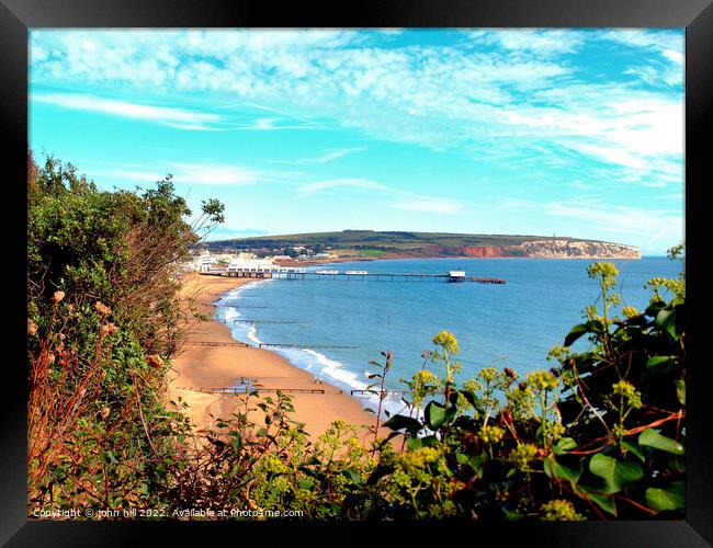Sandown Bay from the clifftop, Isle of Wight. Framed Print by john hill