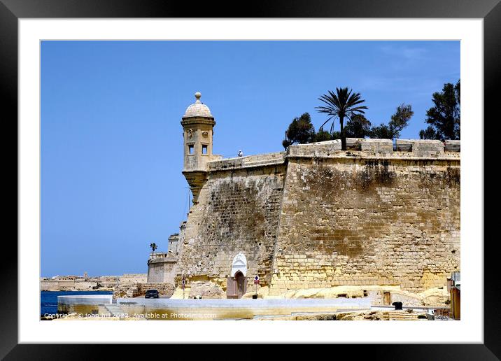 Watchtower, Malta. Framed Mounted Print by john hill