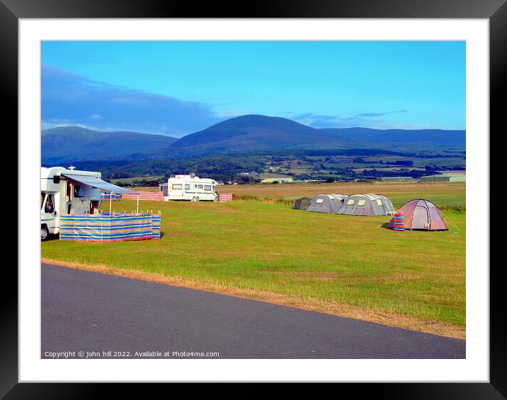 Countryside Camping. Framed Mounted Print by john hill