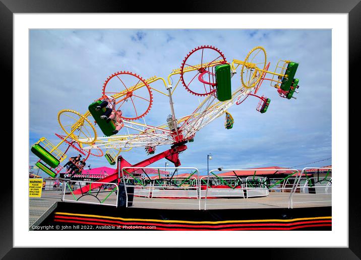 Fairground Ride. Framed Mounted Print by john hill