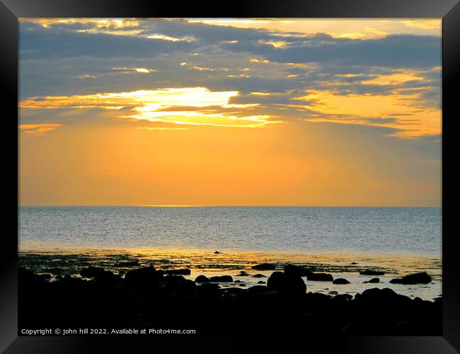 Sunset over Cardigan bay, Wales. Framed Print by john hill