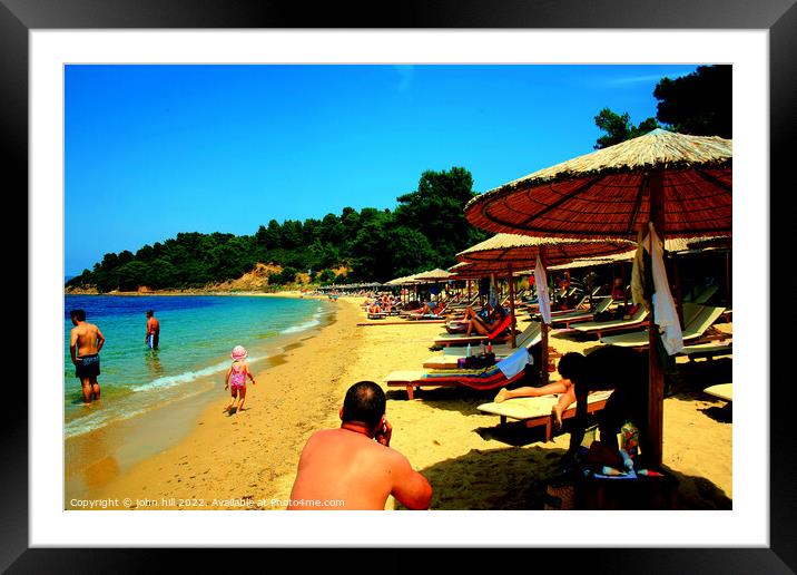 Agia Eleni beach, Skiathos. Framed Mounted Print by john hill