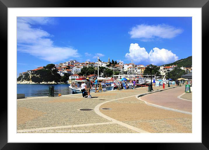 Old Port, Skiathos town, Greece. Framed Mounted Print by john hill