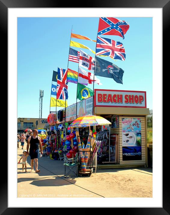 Beach Shop at Ingoldmells. (portrait) Framed Mounted Print by john hill