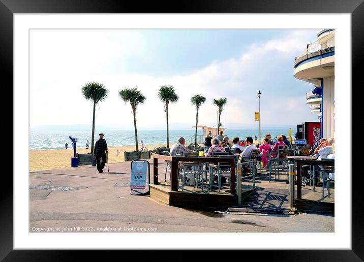 Seafront Alfresco, Bournemouth, UK. Framed Mounted Print by john hill