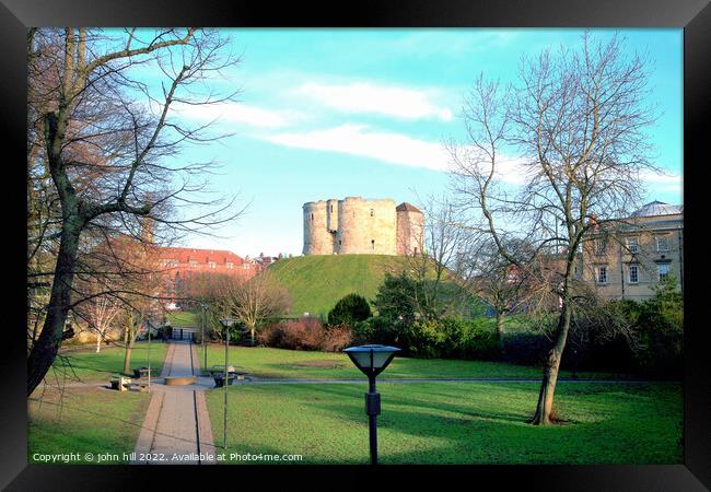 Clifford's tower at York Castle Framed Print by john hill
