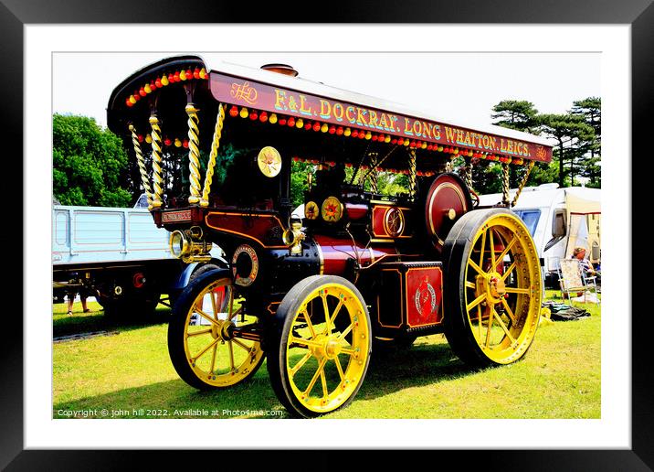 1920 Showman Steam Tractor. Framed Mounted Print by john hill