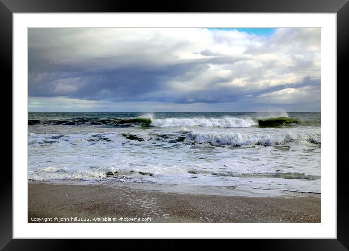 Stormy sea. Framed Mounted Print by john hill