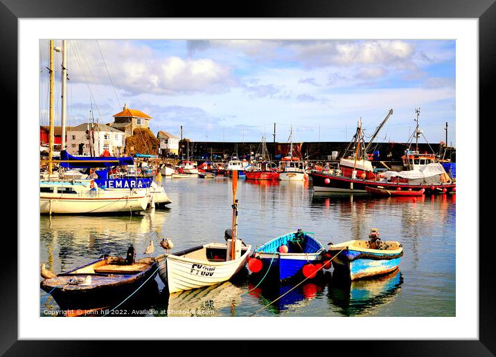 Cornish harbor. Framed Mounted Print by john hill