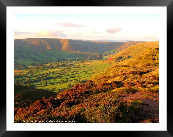 Vale of Edale. Framed Mounted Print by john hill