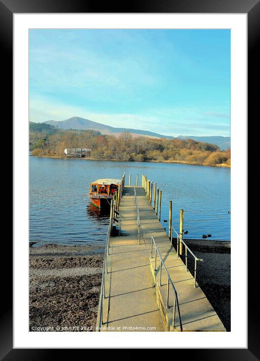 Landing stage Derwent water, Cumbria. Framed Mounted Print by john hill