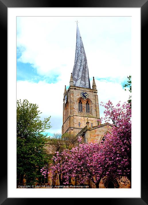 Crooked spire, Chesterfield, Derbyshire. Framed Mounted Print by john hill
