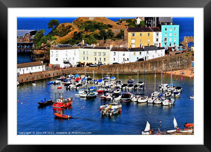 Harbour and Quay, Tenby, Wales. Framed Mounted Print by john hill