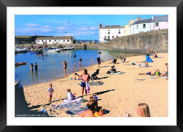 Harbour playground, Tenby, Wales. Framed Mounted Print by john hill