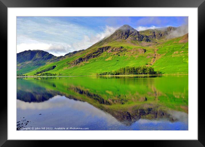 High Stile Mountain reflections, Cumbria, UK. Framed Mounted Print by john hill