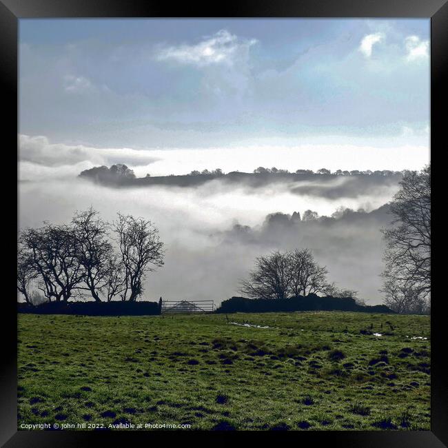 Above the Morning mist in Derbyshire. Framed Print by john hill