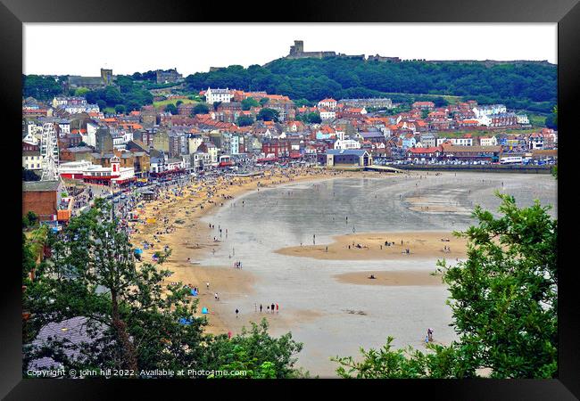 Scarborough South beach at low tide, North Yorkshire, UK. Framed Print by john hill