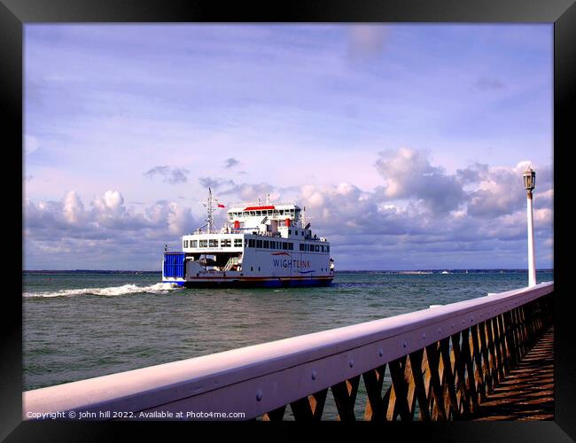 Wightlink ferry, Yarmouth, Isle of Wight Framed Print by john hill