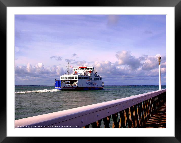 Wightlink ferry, Yarmouth, Isle of Wight Framed Mounted Print by john hill