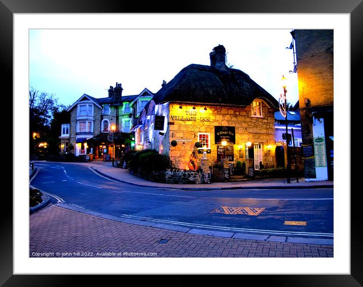 The village Inn at Night, Shanklin. Framed Mounted Print by john hill