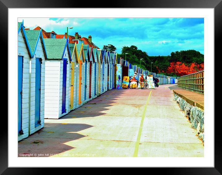 Beach huts, Preston beach, Paignton. Framed Mounted Print by john hill