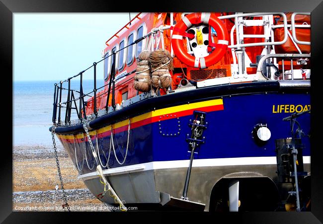 Cromer Lifeboat ready to launch Framed Print by john hill