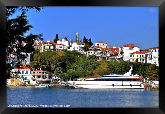 Skiathos town, Skiathos, Greece. Framed Print by john hill