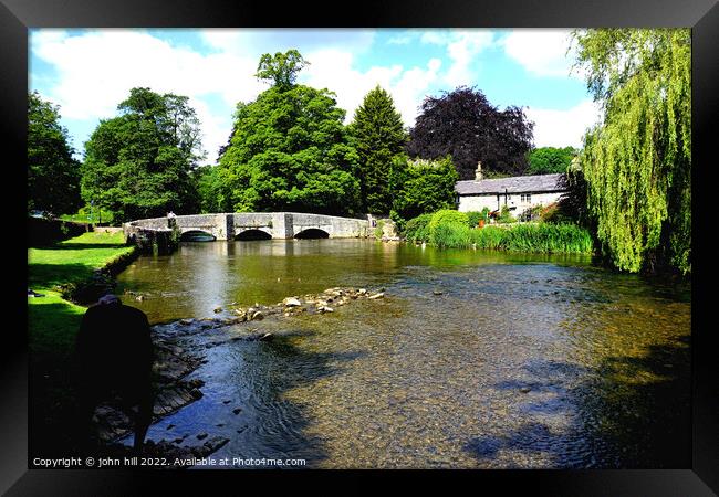 River Wye at Ashford in the water, Derbyshire. Framed Print by john hill