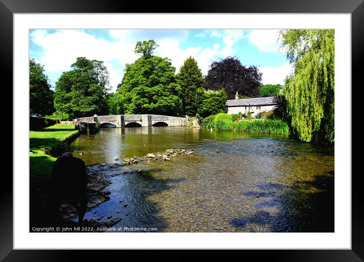 River Wye at Ashford in the water, Derbyshire. Framed Mounted Print by john hill