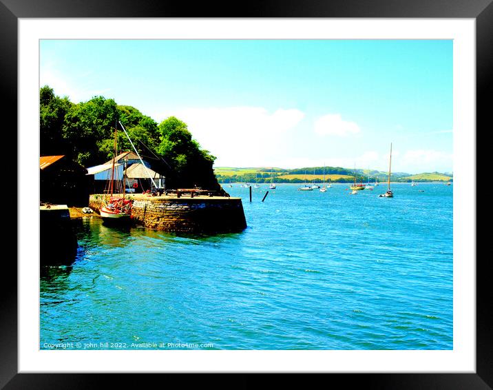 Boatyard on the river Tamar,Cornwall, UK. Framed Mounted Print by john hill